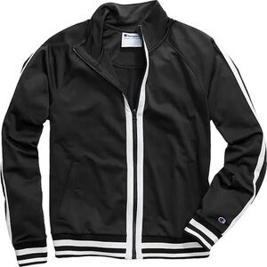 Champion Track Athletic Athleisure Black & White Zip-up Jacket Wmn’s Lg